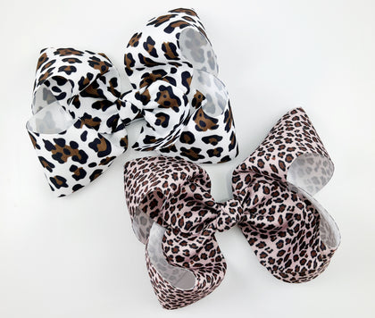 Leopard Hair Bows