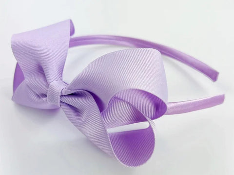 girls headband with grosgrain ribbon bow