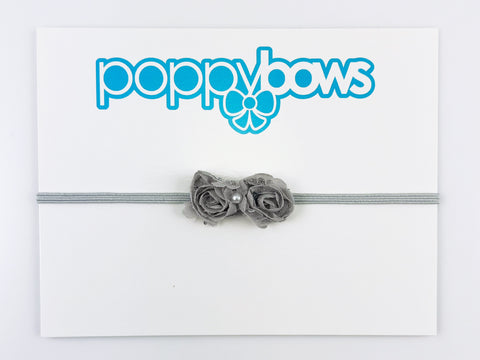 baby headband extra small gray for newborn preemie babies