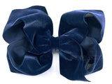 Sapphire Blue Velvet 6 inch Hair Bow