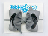 baby headbands with large bow in gray