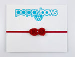 baby headband red with small flower preemie newborn
