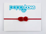 baby headband red with small flower preemie newborn