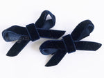 navy blue velvet hair clip bows for baby girl