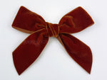 burnt orange velvet hair bow / rust brown