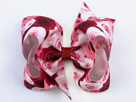 valentines day hair bow for baby girls red roses