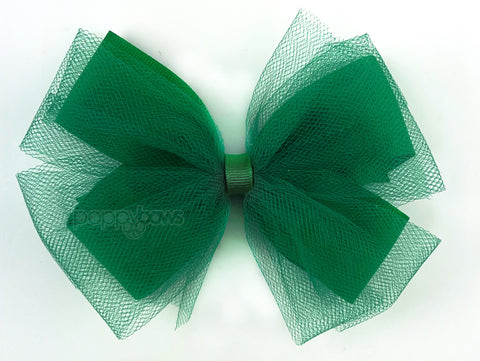 Emerald Green Tulle 5 Inch Hair Bow