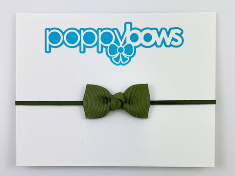 olive green baby bow headband newborn