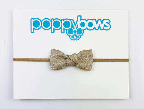 gold baby bow headband for newborn babies