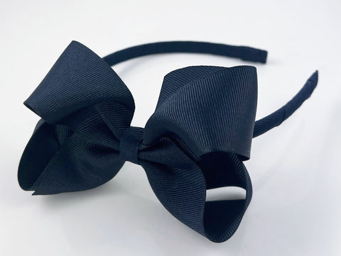Navy Blue Bow Headband