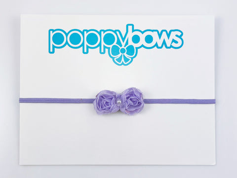 baby headbands with flowers purple extra small