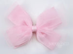 ballet hair bow for girls in light pink tulle