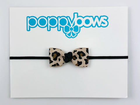 baby bow headband cheetah leopard print