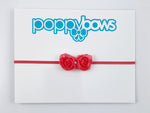 baby headband with small flowers for newborn pink coral