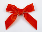 burnt orange velvet hair bow for girls