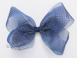 navy blue sheer hair bow