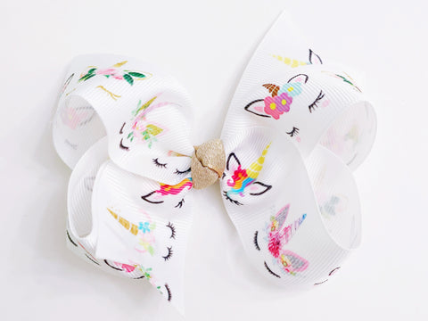 unicorn hair bow for girls