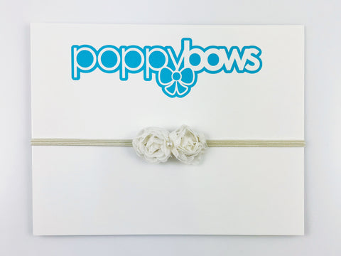 baby headbands ivory flower preemie