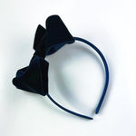 Navy Blue Velvet Bow Headband
