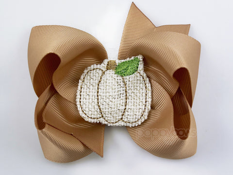 Pumpkin Patch Hair Bow | Caramel and Burlap