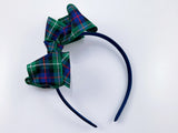 mackenzie plaid hair bow headband for girls