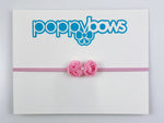 pink baby headband flowers newborn preemie