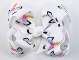 unicorn hair bow large for girls