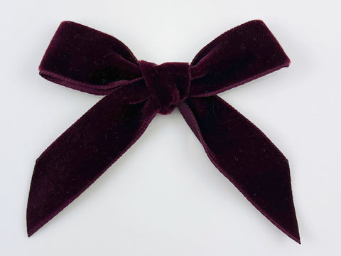 Aubergine Velvet Hair Bow | 3.5 inch