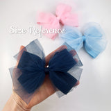 White Tulle 5 Inch Hair Bow