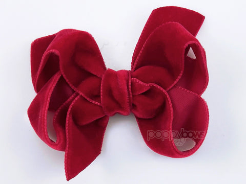 red velvet hair bow for baby girl