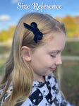 Navy Blue Velvet Hair Bow Clips
