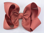 6 inch hair bow for girls in rust brown dusty rose burnt orange