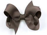 taupe hair bow clip for baby girl