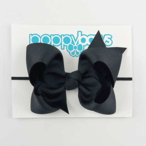 Black 4 inch Bow Headband