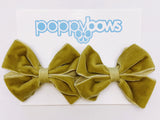 antique yellow gold velvet hair bow