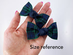 Black and White Plaid Hair Bow Clips