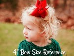 Dark Green Velvet Hair Bow | 4 inch