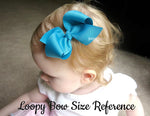 Light Navy Blue Loopy Hair Bow
