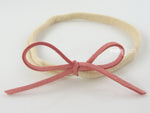 baby headband suede bow pink