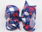 red white and blue hair bow