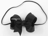 baby girls black bow elastic headband