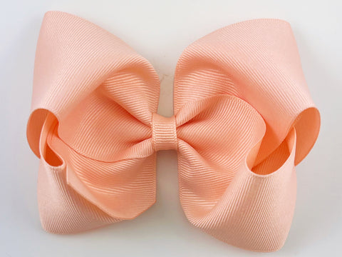peach 5 inch girls hair bow