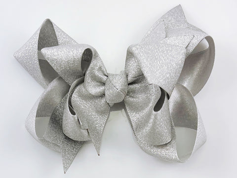 silver hair bow for girls