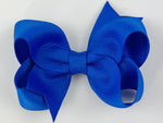 bright neon cobalt blue baby girl 3 inch hair bow