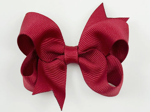 cranberry red baby girl 3 inch hair bow