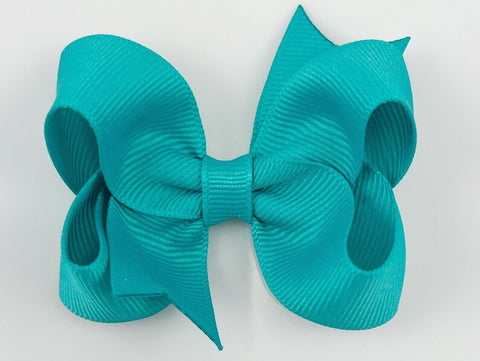 bright teal blue baby girl 3 inch hair bow