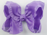 purple ruffle hair bow
