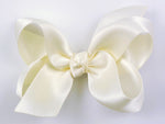 ivory satin hair bow
