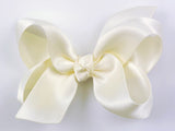 ivory satin hair bow