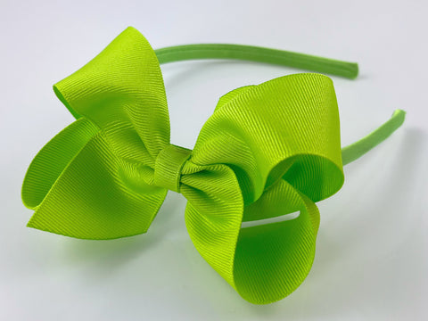 limge green girl bow headband